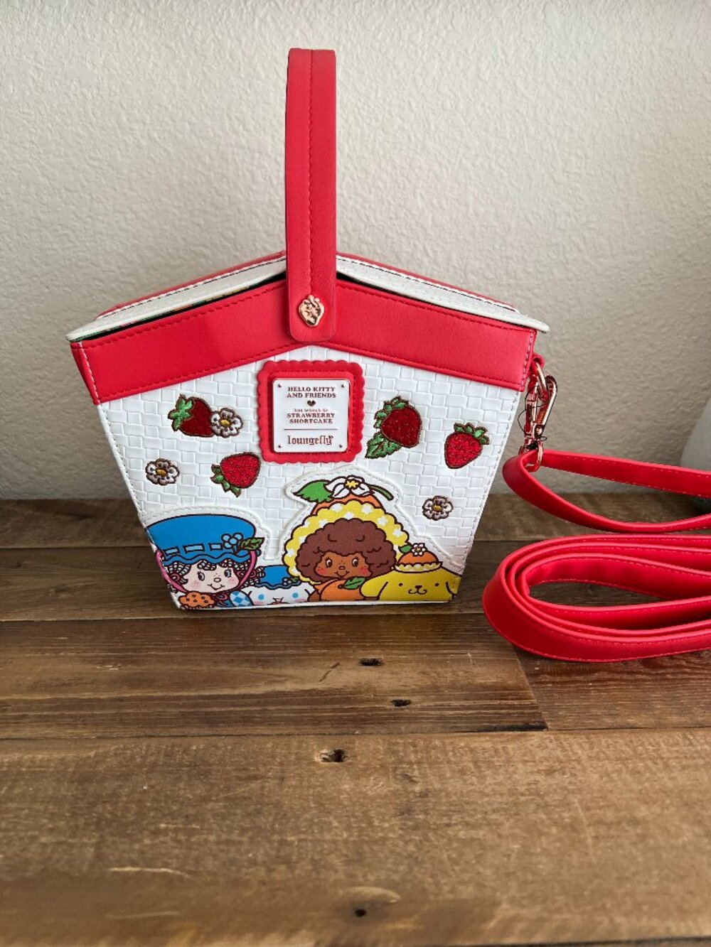 Hello Kitty And Friends X Strawberry Shortcake Picnic Basket Crossbody Bag